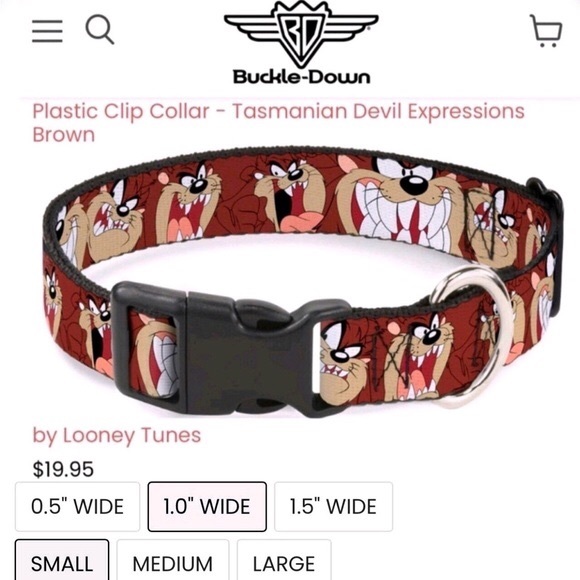 2/$20 NEW LOONEY TUNES Dog Pet Collar Adjustable SMALL 9” - 15” Neck Size Brown - Picture 7 of 16